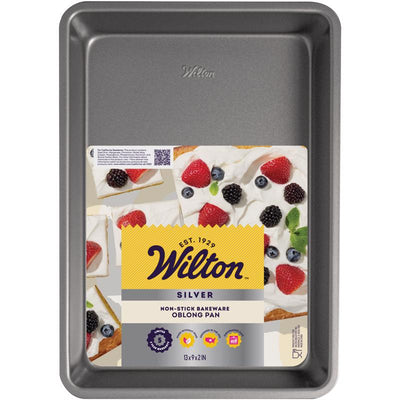 Wilton Silver 13 in. W X 9 in. L Oblong Cake Pan Gray