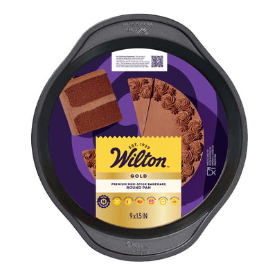 Wilton Gold 9 in. L 1.5 in. Round Cake Pan Black