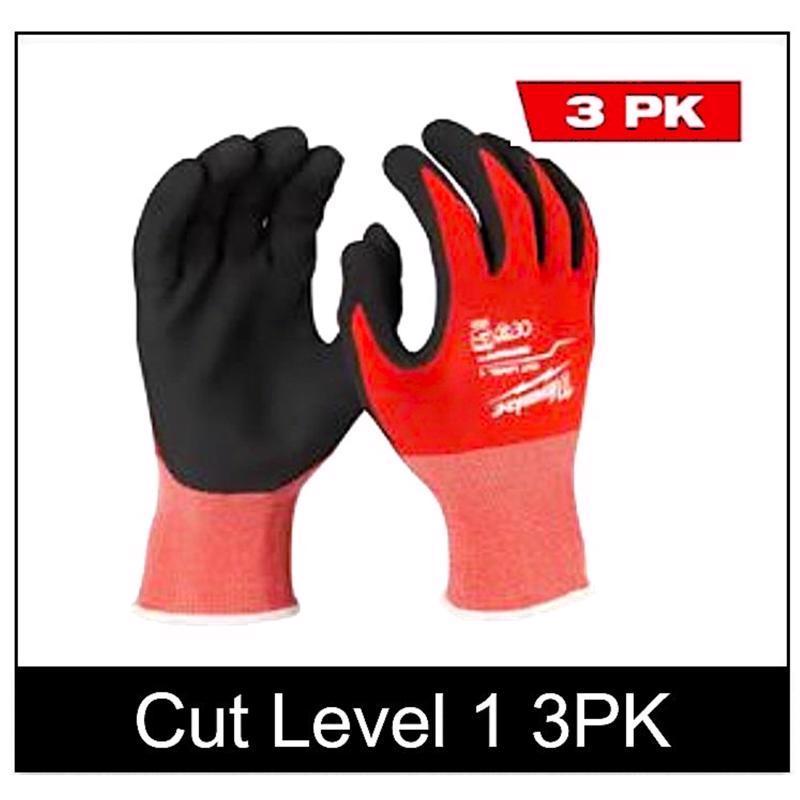 Milwaukee Cut Level 1 Unisex Indoor/Outdoor Gloves Red XL 3 pair