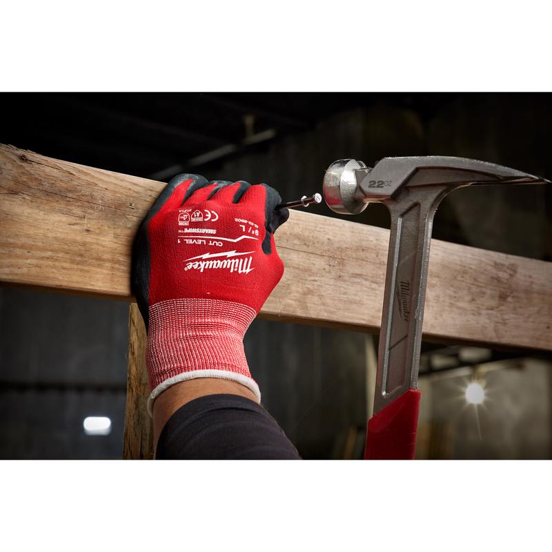Milwaukee Cut Level 1 Unisex Indoor/Outdoor Gloves Red XL 3 pair