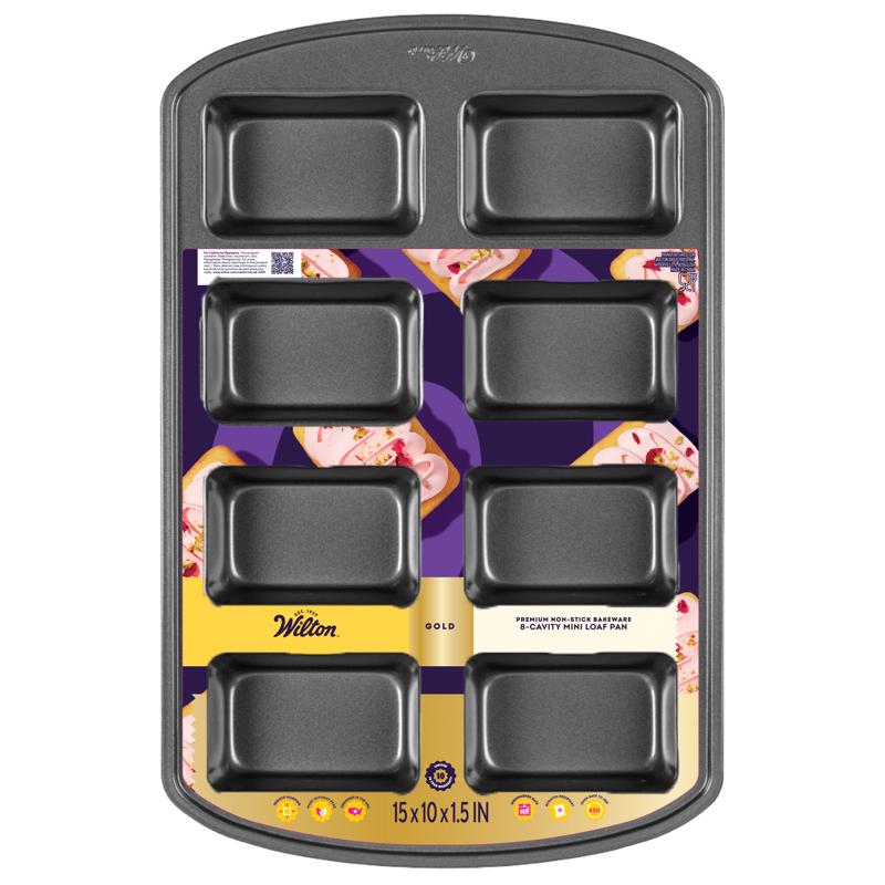 Wilton Gold 10 in. W X 15 in. L Mini Loaf Pan Black