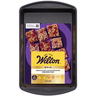 Wilton Gold 9 in. W X 13 in. L Oblong Cake Pan Gray