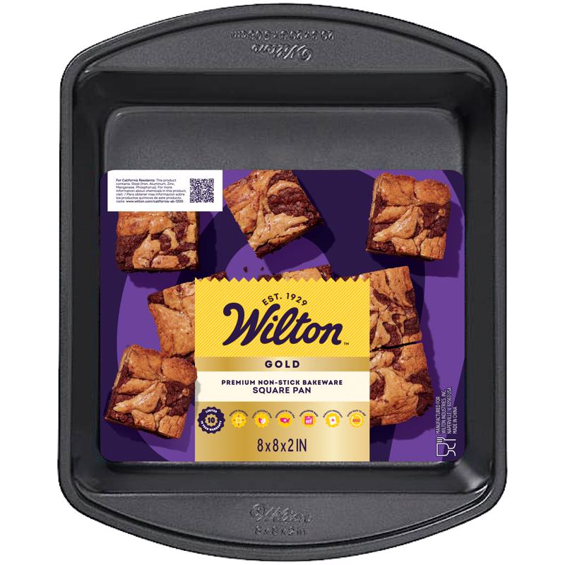Wilton Gold 8 in. W X 8 in. L Square Cake Pan Gray