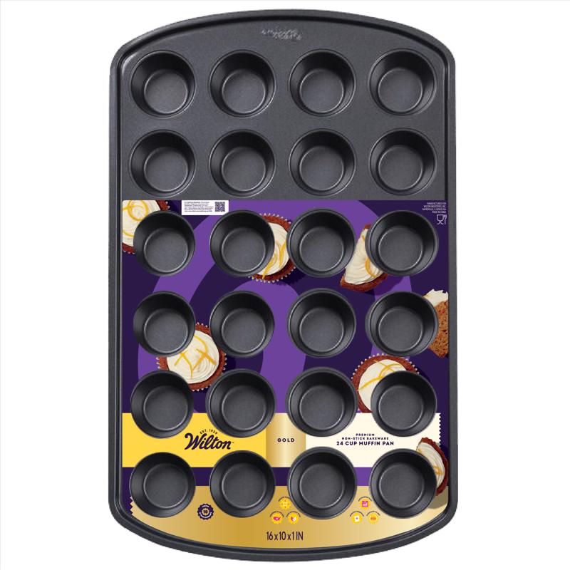 Wilton Gold 10 in. W X 16 in. L Mini Muffin Pan Gray