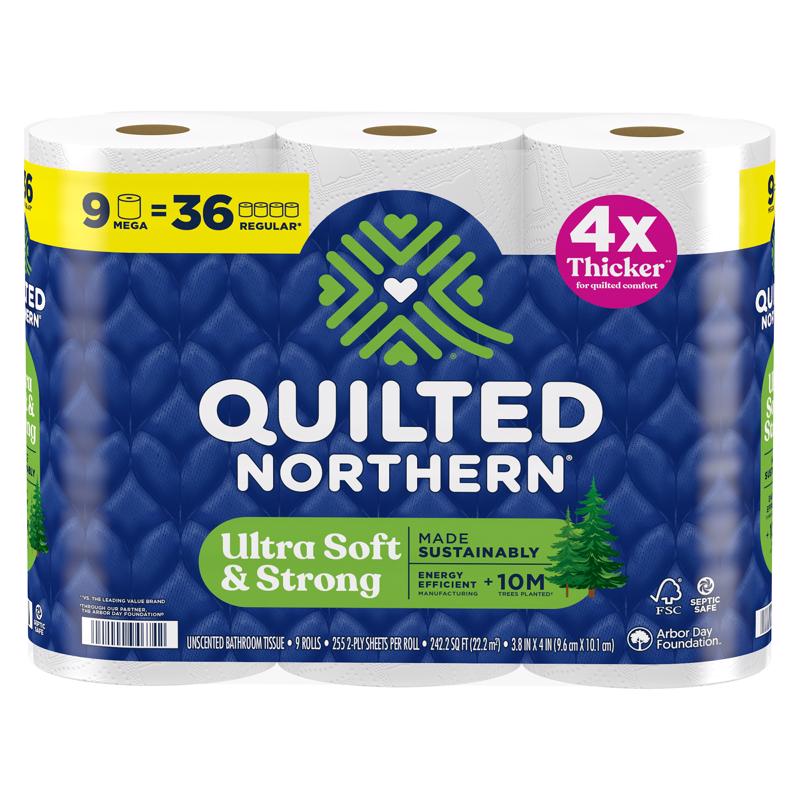 Quilted Northern Toilet Paper 9 Rolls 295 sheet 1180 in.