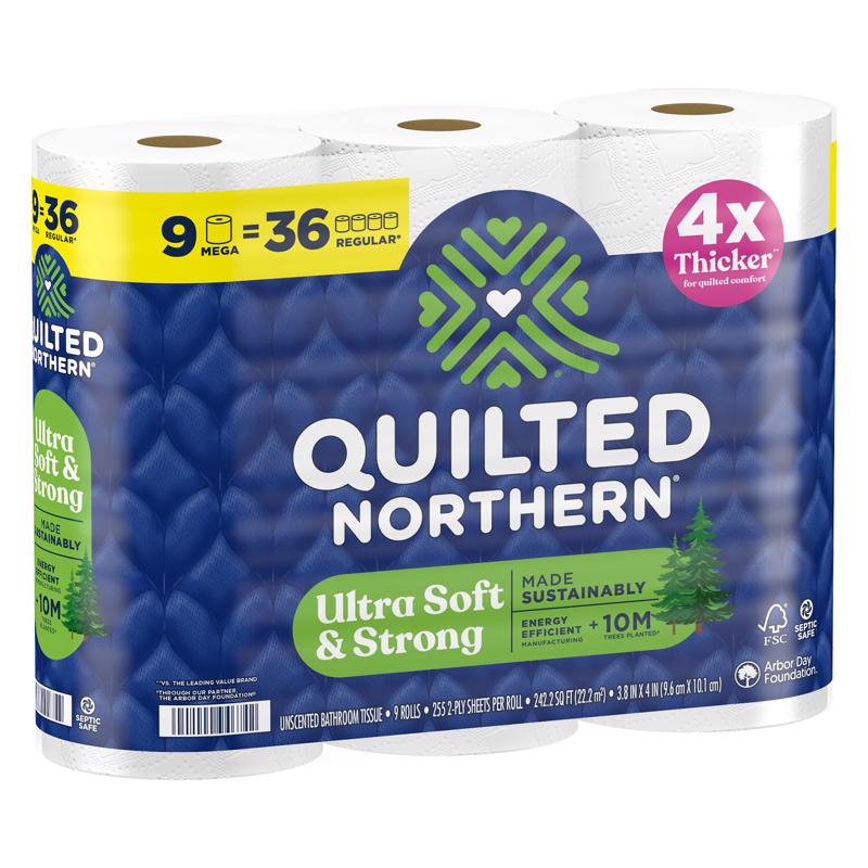 Quilted Northern Toilet Paper 9 Rolls 295 sheet 1180 in.