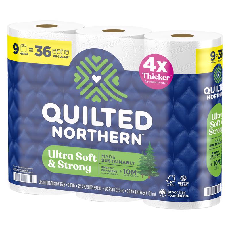 Quilted Northern Toilet Paper 9 Rolls 295 sheet 1180 in.