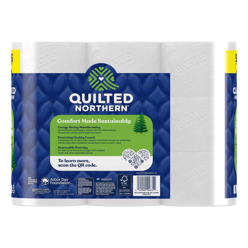 Quilted Northern Toilet Paper 9 Rolls 295 sheet 1180 in.
