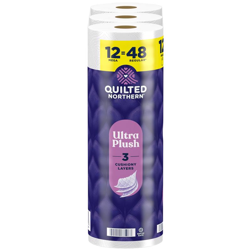 Quilted Northern Ultra Plush Toilet Paper 12 Rolls 255 sheet 1020 in.