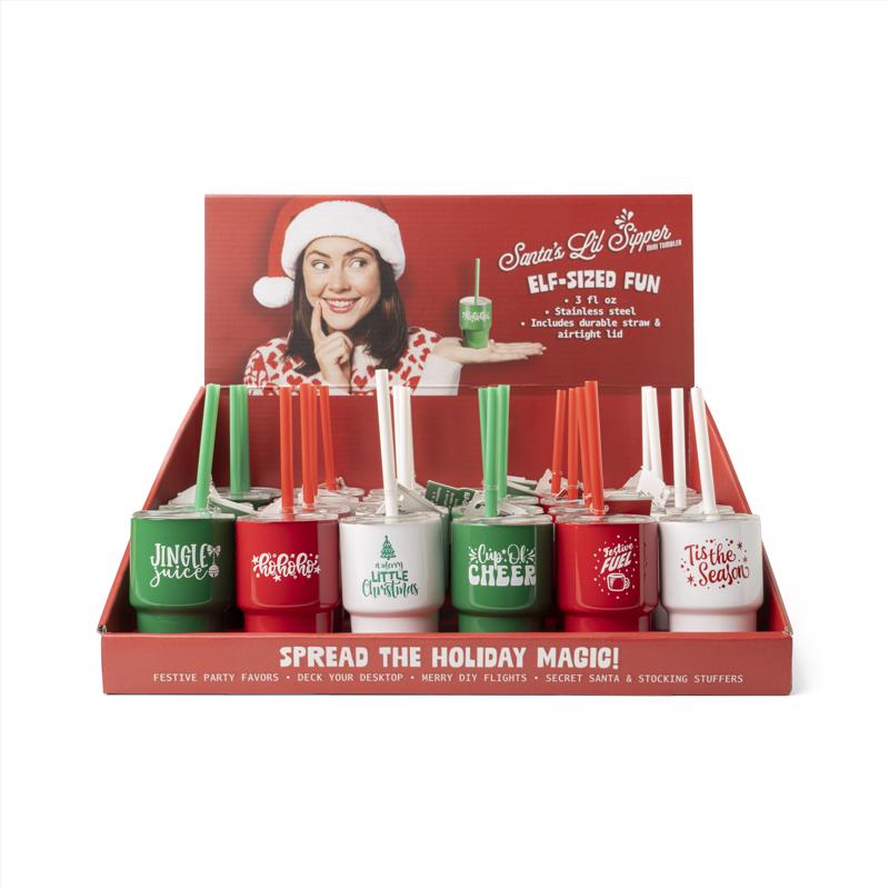 Santa's Lil Sippers Drinking Glass