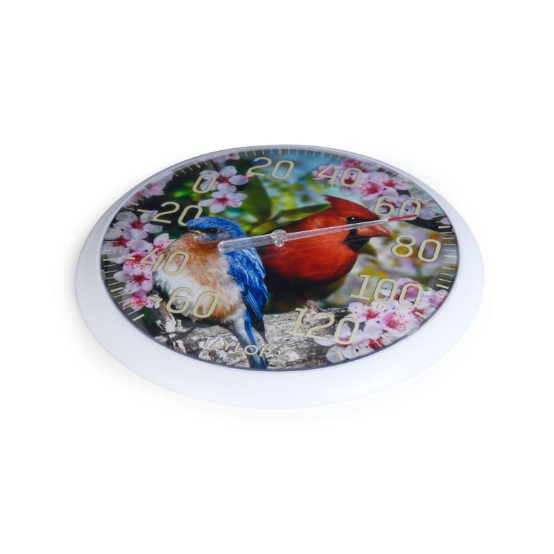 Taylor Cardinal/Blue Bird Dial Thermometer Plastic Multicolored 13.25 in.