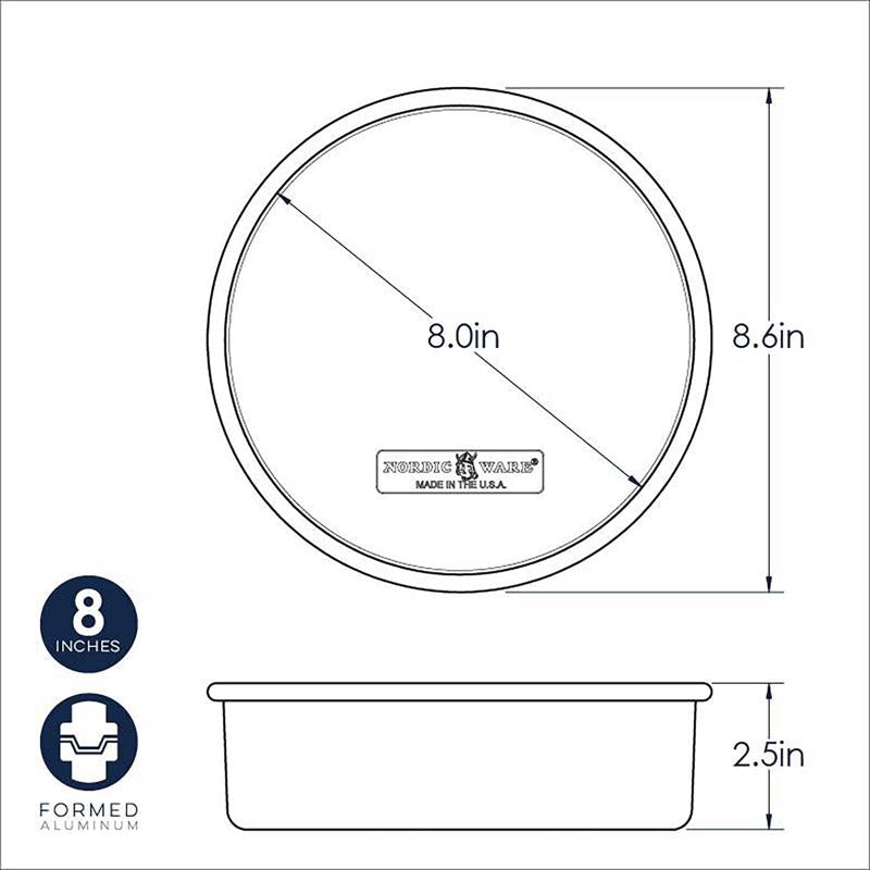 Nordic Ware 8 in. W X 8 in. L 8 in. Cake Pan Silver