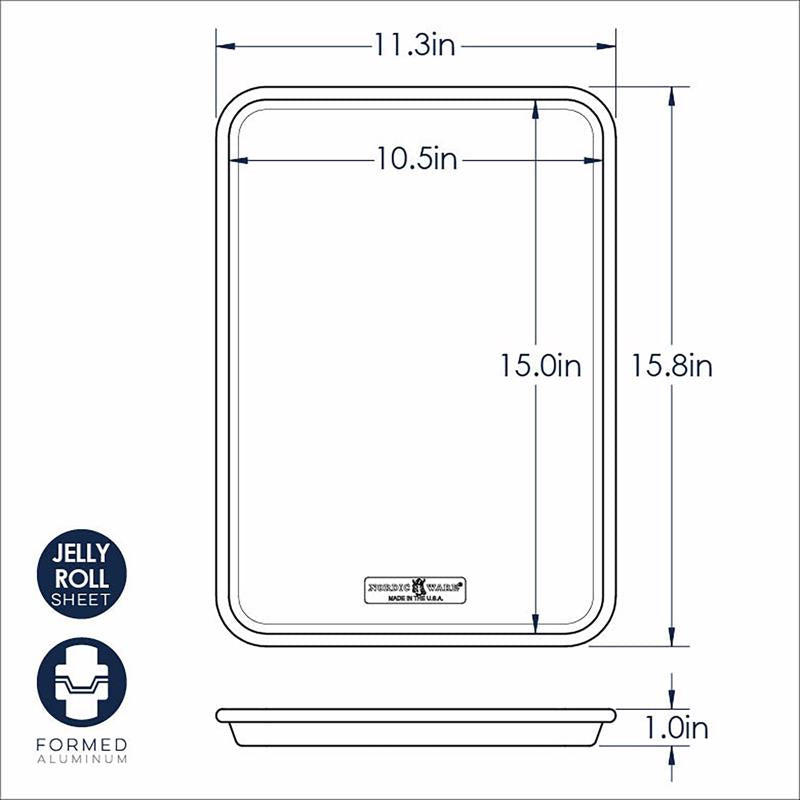 Nordic Ware 10.5 in. W X 15 in. L Jelly Roll Pan Silver