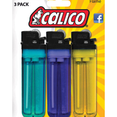 Calico Translucent Disposable Cigarette Lighter 3 pk