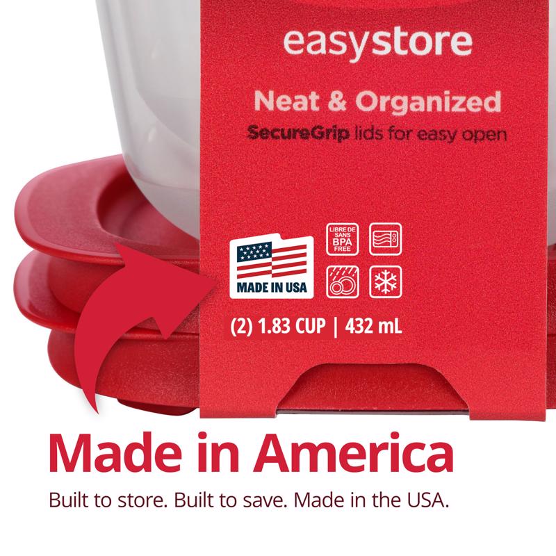 Rubbermaid Easy Store 1.83 cups clear Food Storage Container Set 2 pk