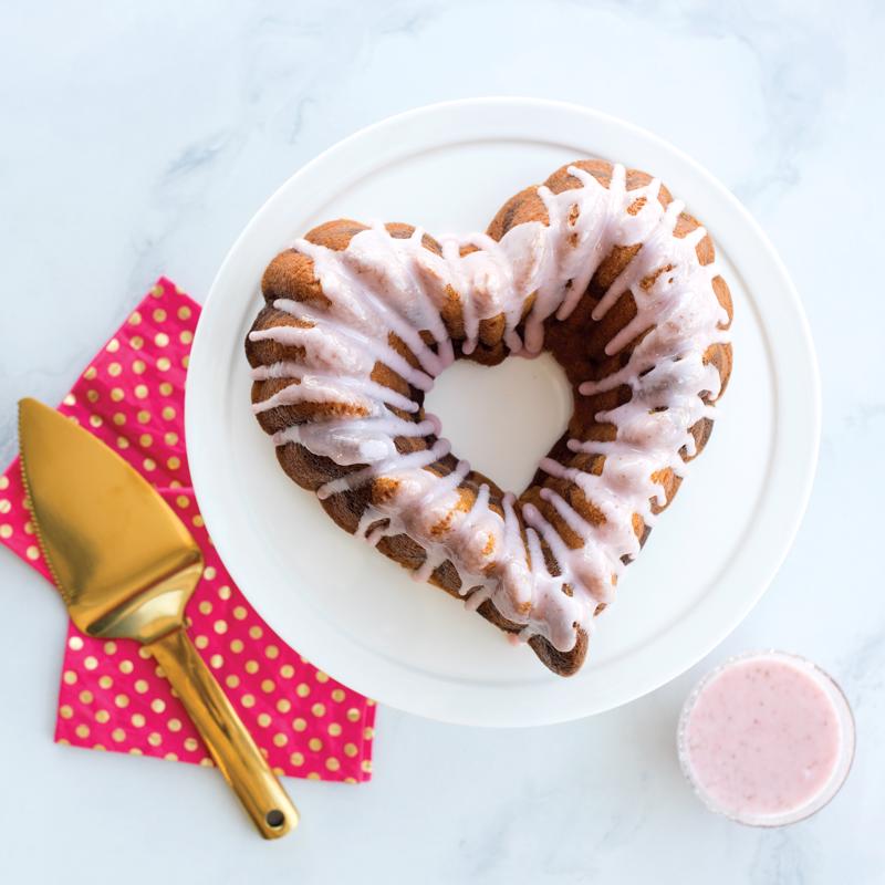 Nordic Ware 10.5 in. W X 11 in. L Heart Bundt Pan Pink