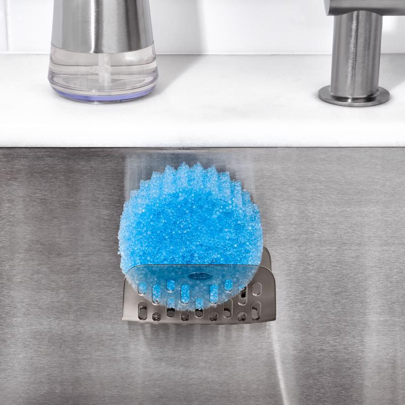 OXO Good Grips 3 in. L X 4 in. W X 3 in. H Plastic/Stainless Steel Sponge Holder