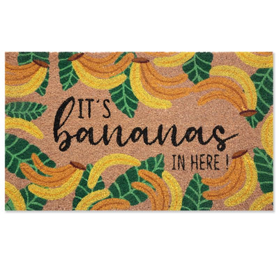 First Concept 18 in. W X 30 in. L Multi-Color Its Bananas In Here Coir Door Mat