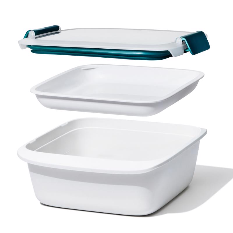 OXO Good Grips 6.3 cups White and Blue Split Food Container w/Lid