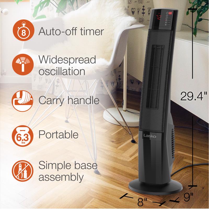 Lasko Ceramic Tower Heater w/Remote