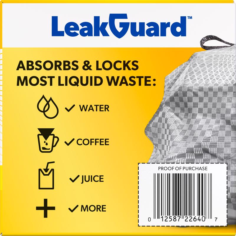 Glad LeakGuard 13 gal Lemon Kitchen Trash Bags Drawstring 34 pk
