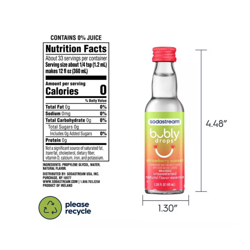 SodaStream Bubly Drops Strawberry Sunset Fruit Drops 1.36 oz