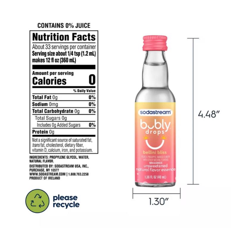 SodaStream Bubly Drops Bellini Bliss Fruit Drops 1.36 oz