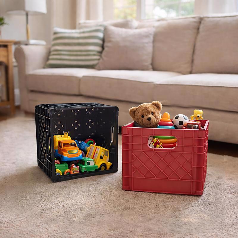 Organize-it Red Miniature Storage Bin 5.5 in. H X 6.5 in. W X 6.5 in. D Stackable