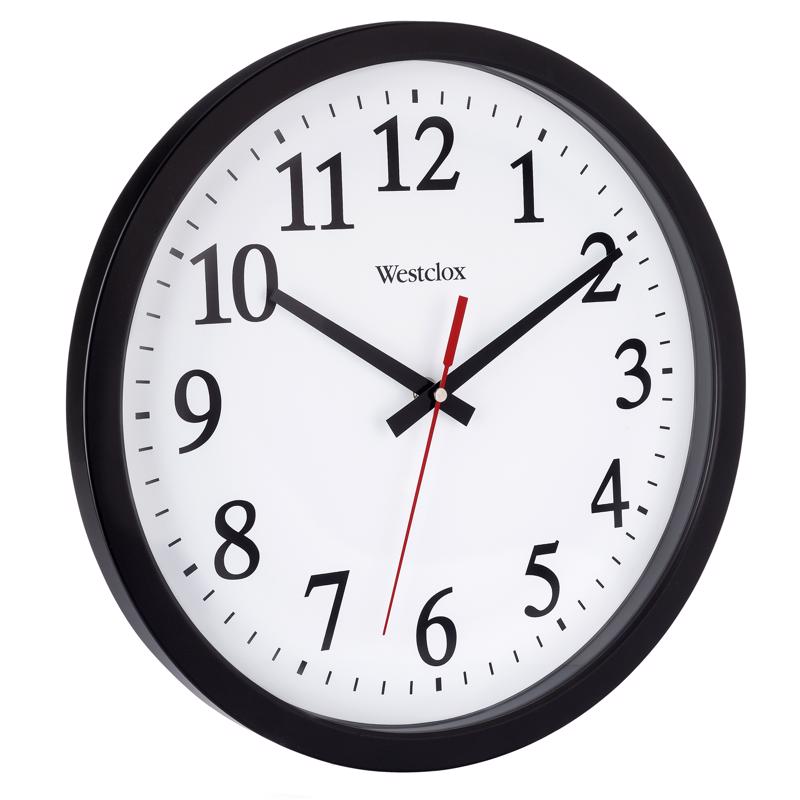 Westclox 14 in. L X 12 in. W Indoor Analog Wall Clock Plastic Black/White