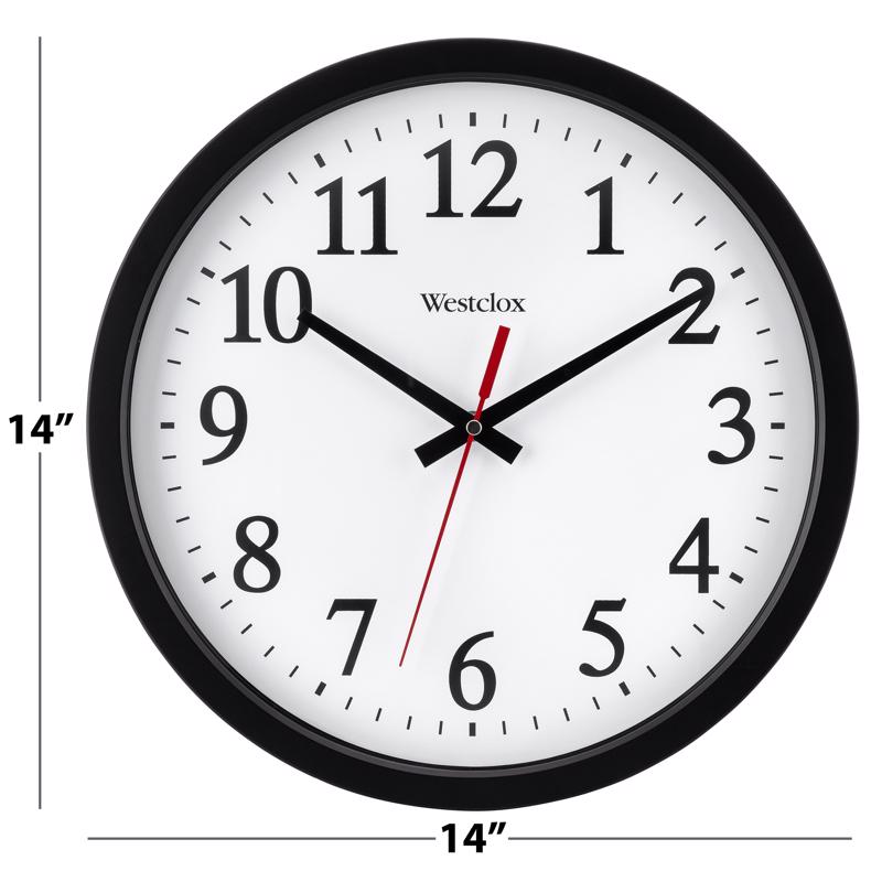 Westclox 14 in. L X 12 in. W Indoor Analog Wall Clock Plastic Black/White