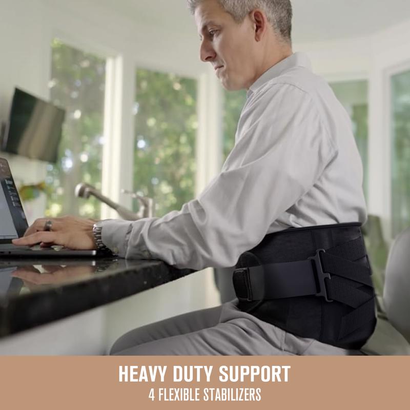 Copper Fit Back Pro Black Power X Straps Technology Compression Back Support Belt