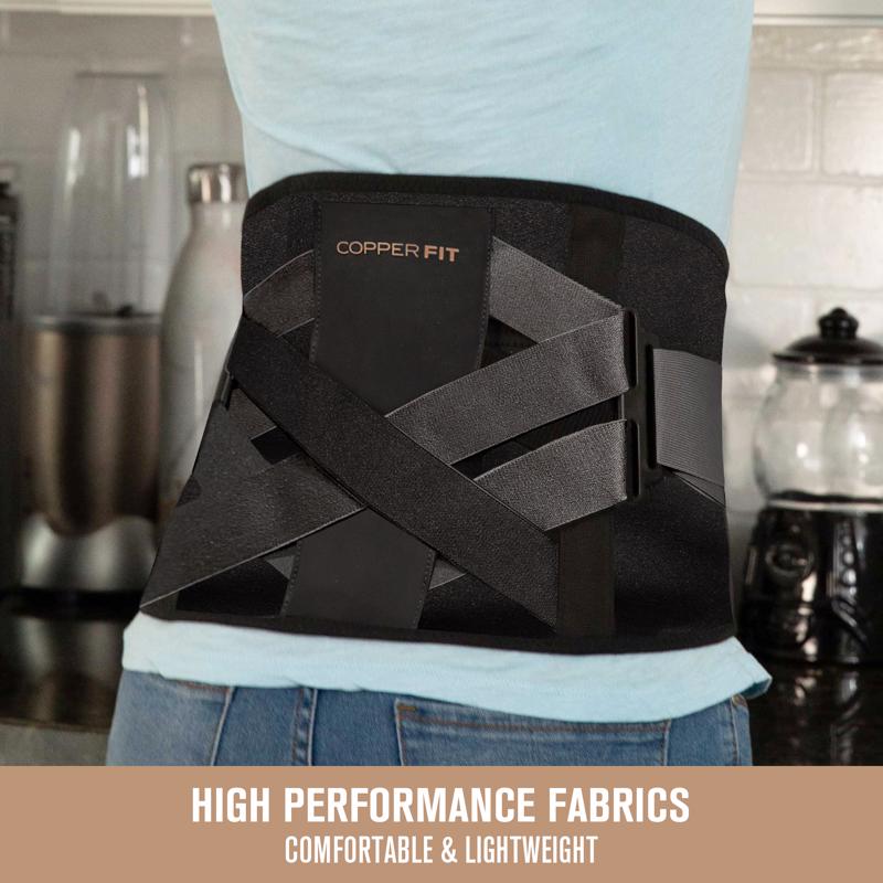 Copper Fit Back Pro Black Power X Straps Technology Compression Back Support Belt