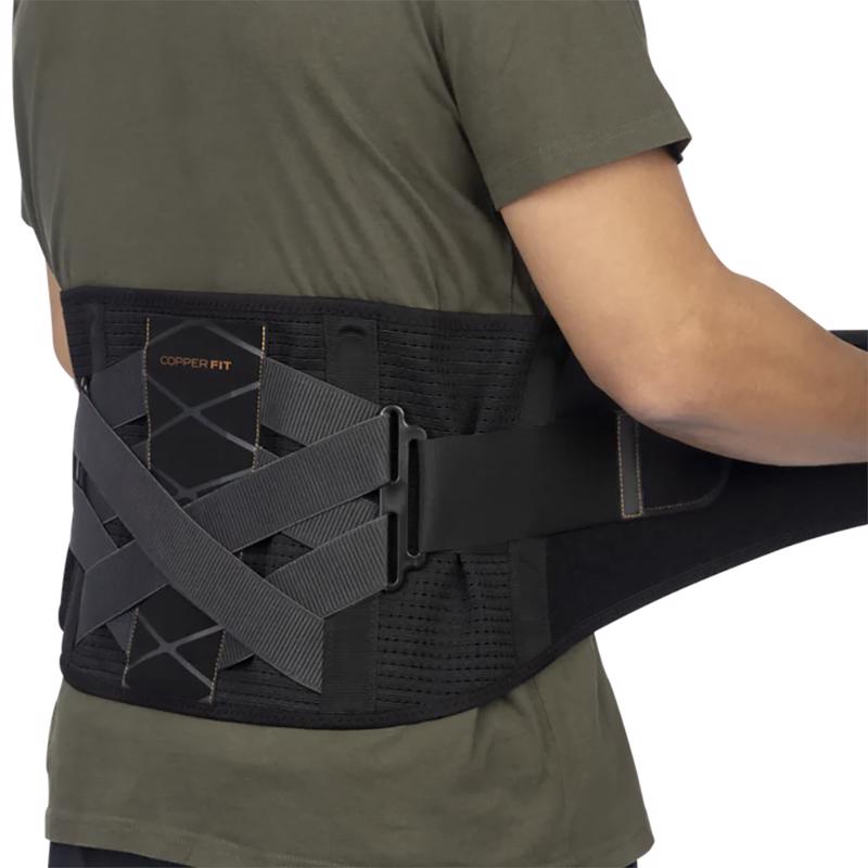 Copper Fit Back Pro Black Power X Straps Technology Compression Back Support Belt