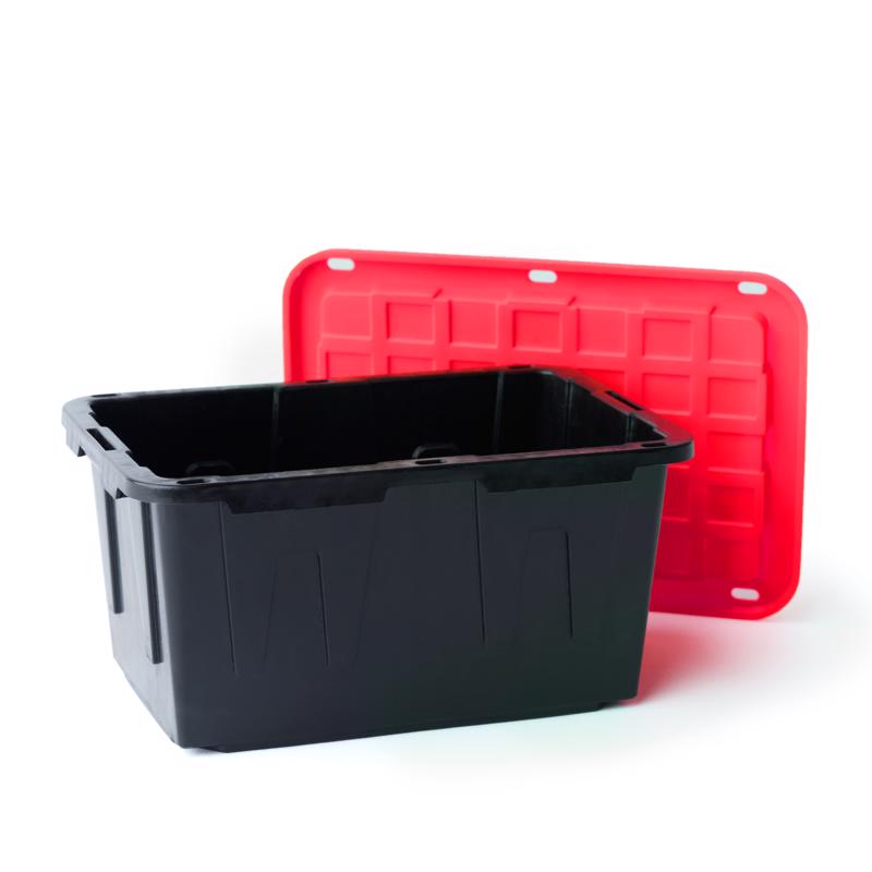 Mini Bin Black/Red Storage Tote 2.44 in. H X 3.31 in. W X 4.81 in. D Stackable