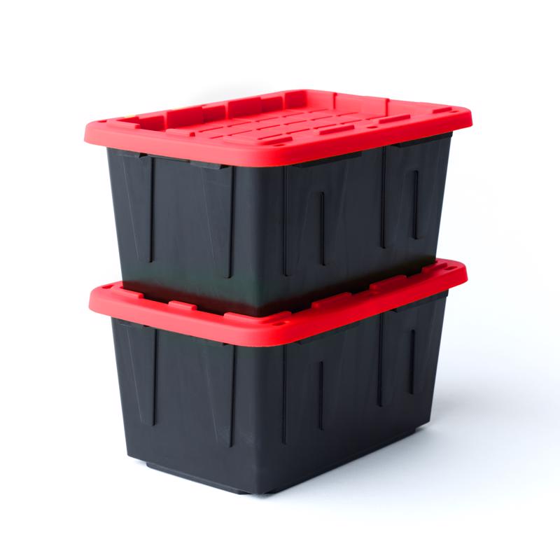 Mini Bin Black/Red Storage Tote 2.44 in. H X 3.31 in. W X 4.81 in. D Stackable