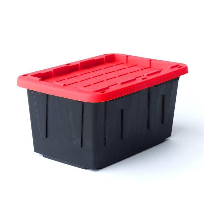 Mini Bin Black/Red Storage Tote 2.44 in. H X 3.31 in. W X 4.81 in. D Stackable