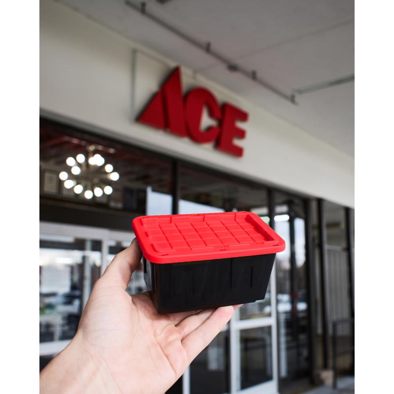 Mini Bin Black/Red Storage Tote 2.44 in. H X 3.31 in. W X 4.81 in. D Stackable