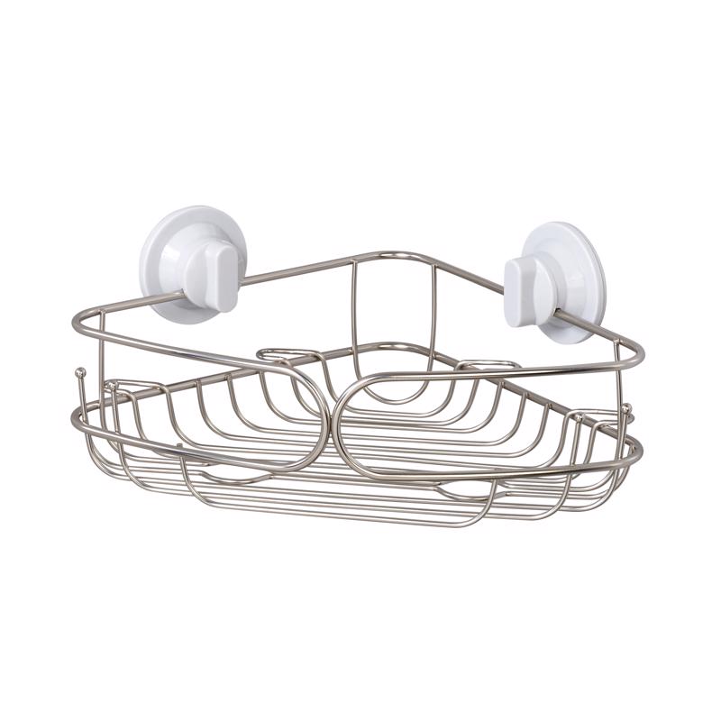 Zenna Home Chrome Silver Stainless Steel Corner Basket