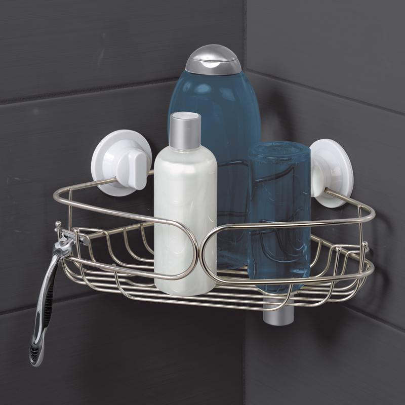 Zenna Home Chrome Silver Stainless Steel Corner Basket
