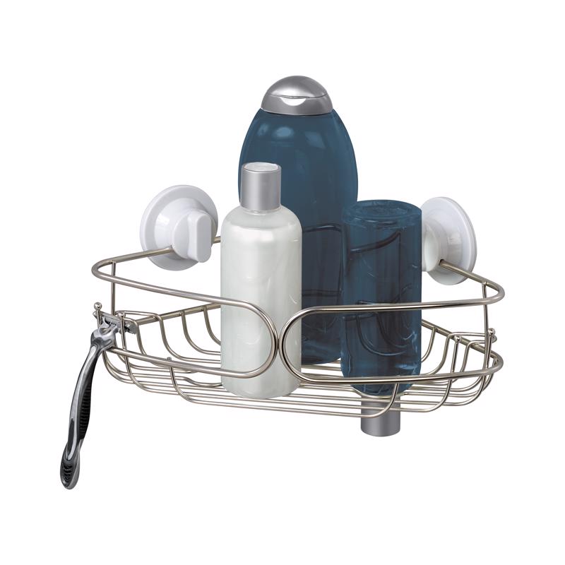 Zenna Home Chrome Silver Stainless Steel Corner Basket