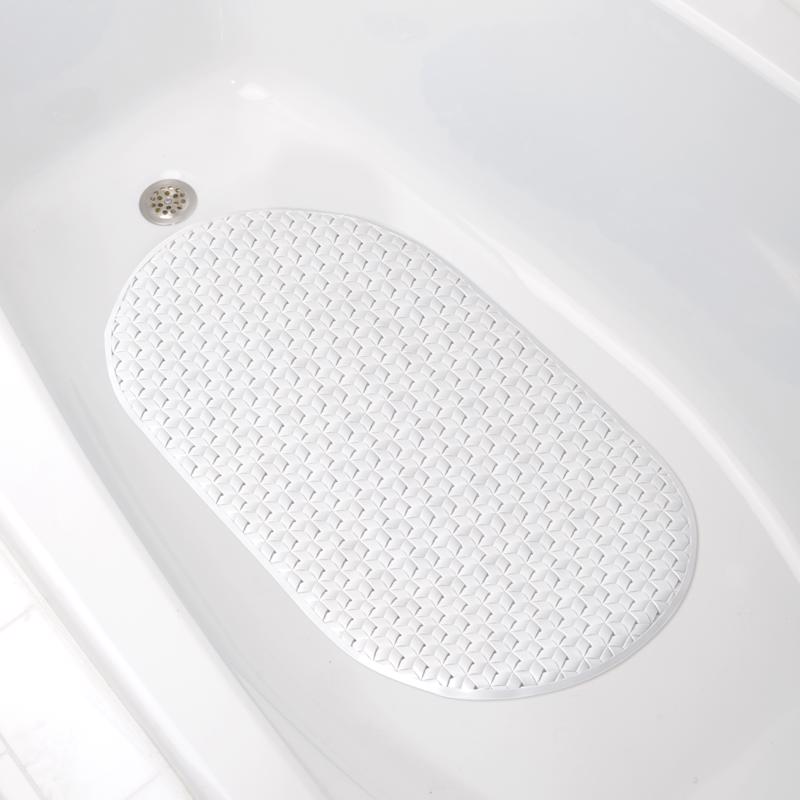 Zenna Home 27-1/2 in. L X 15-7/16 in. W White Thermo Plastic Elastomer Bath Mat