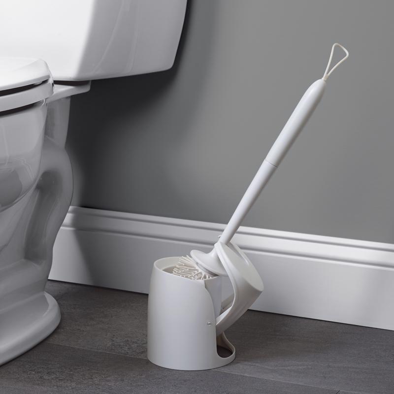 Zenna Home Toilet Bowl Brush & Holder White