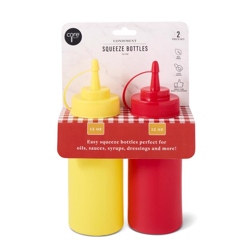 Core Home 12 oz Red/Yellow Plastic Condiment Bottle