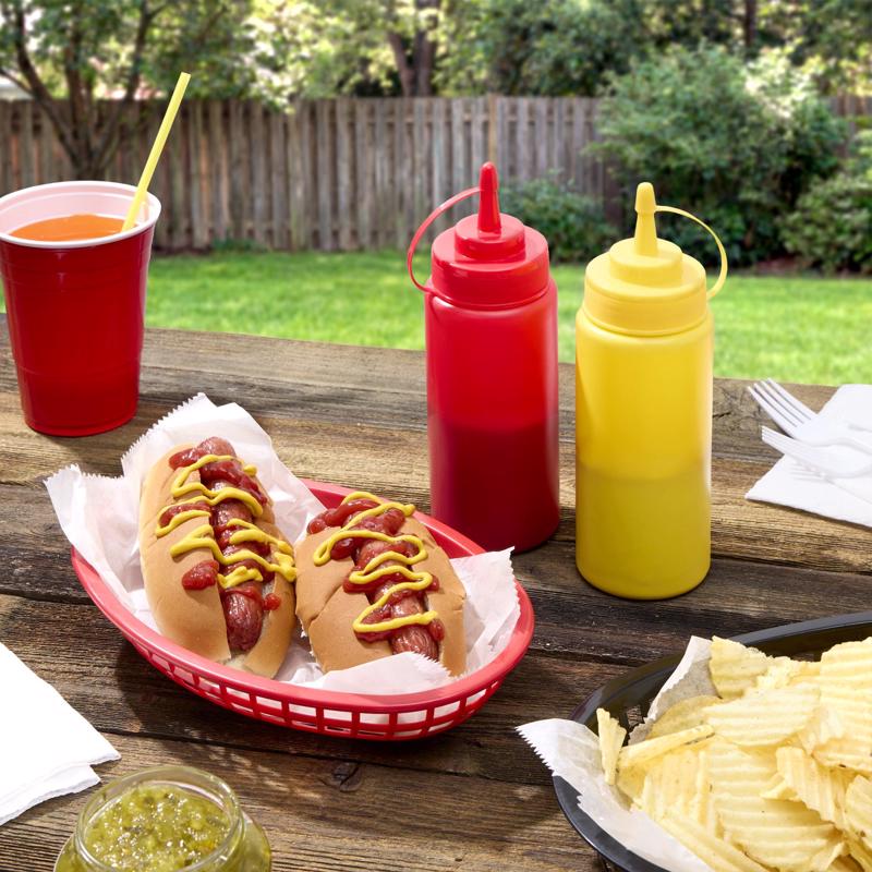 Core Home 12 oz Red/Yellow Plastic Condiment Bottle