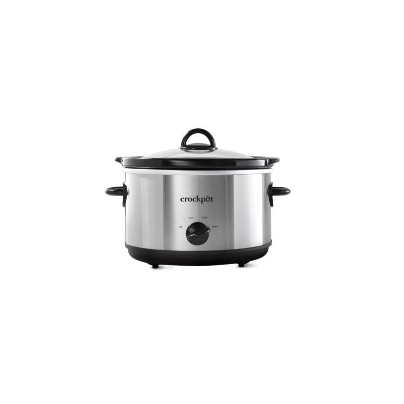 Crockpot 4.5 qt Black/Silver Stoneware Slow Cooker