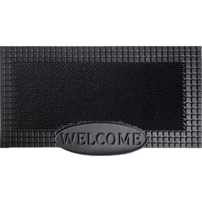 Direct Home Textiles Goup 36 in. W X 20 in. L Black Rubber Door Mat