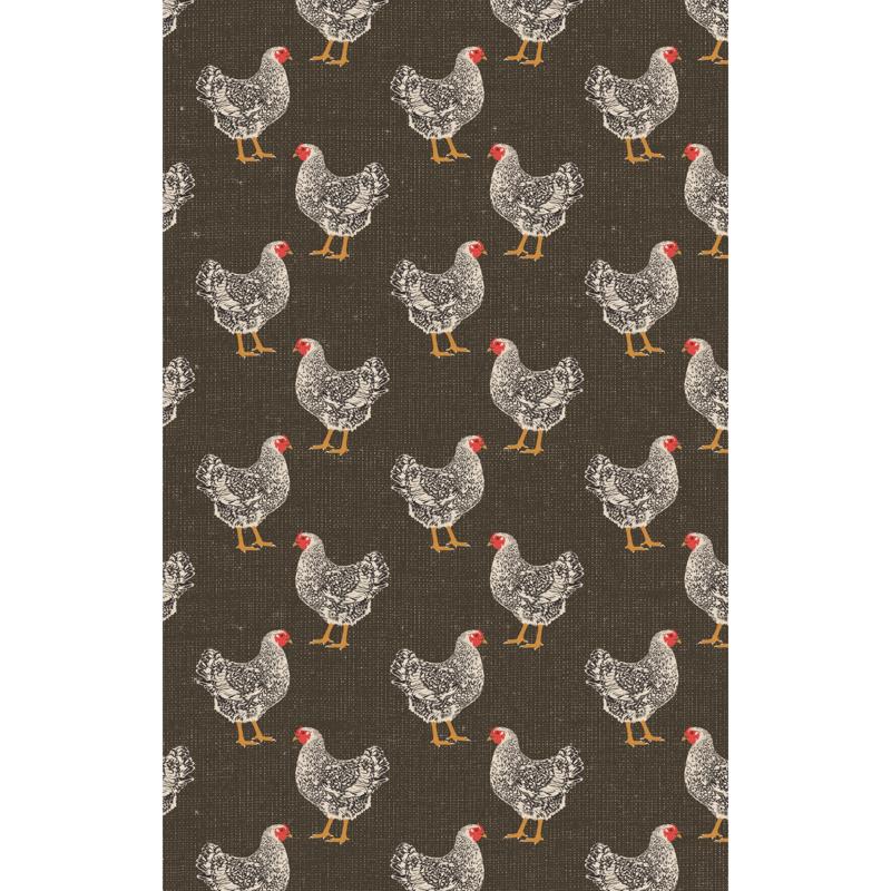 Geometry Multicolor Polyester Hen House Kitchen Towel