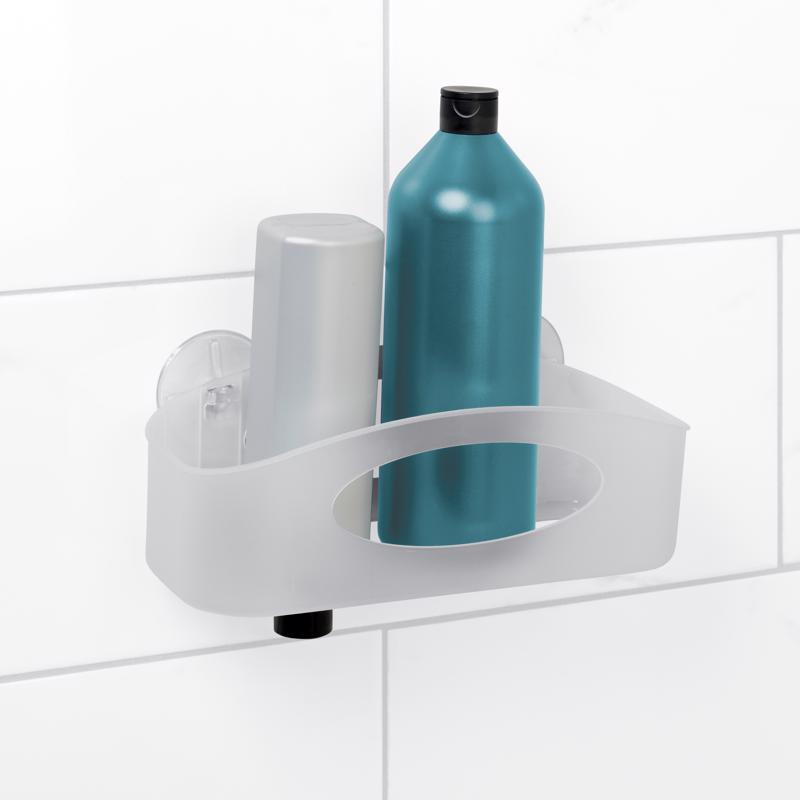 Zenna Home 4 in. H X 11 in. W X 5 in. L Frosted Suction Basket