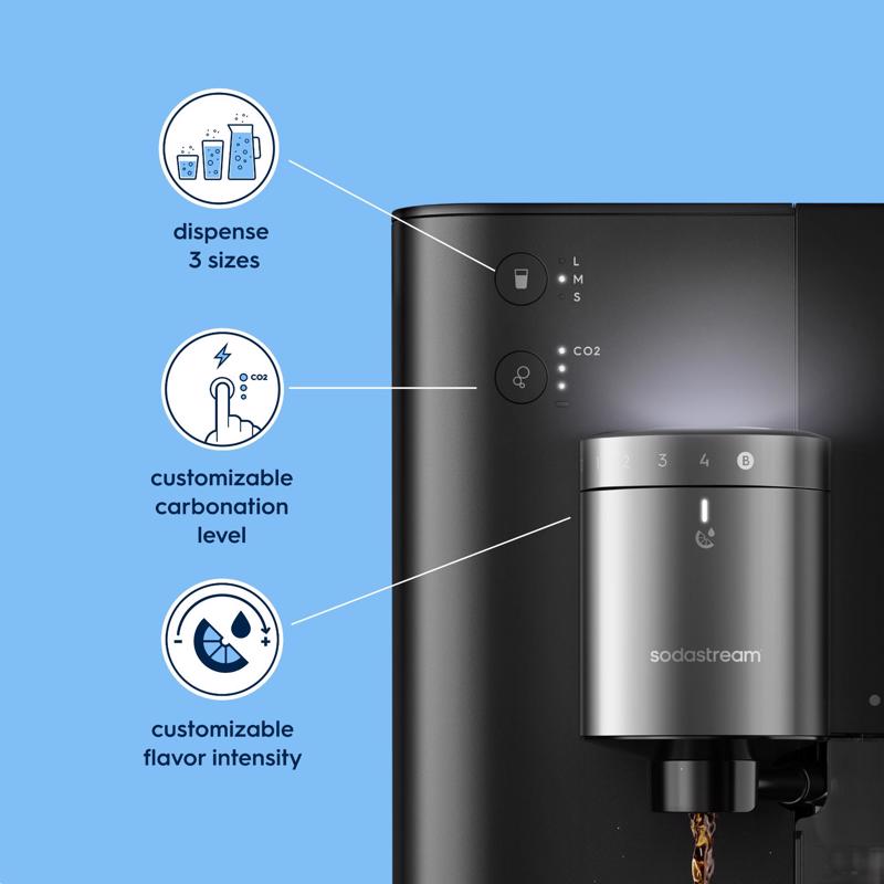 SodaStream Fountain Black 1 L Sparkling Water Maker Kit
