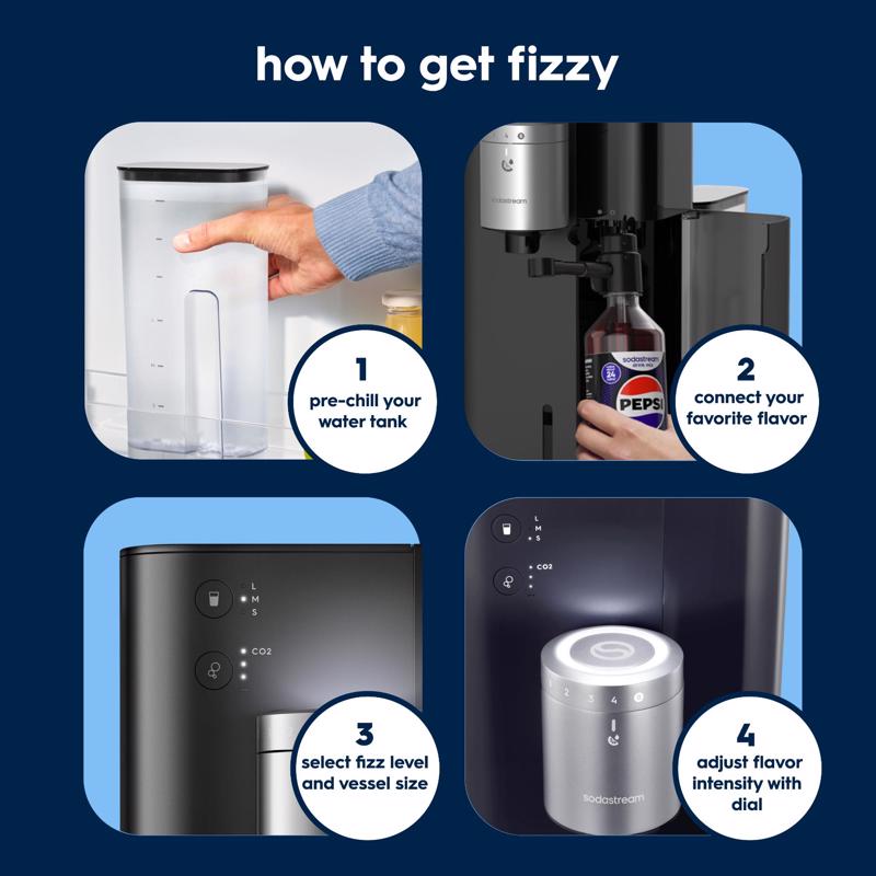 SodaStream Fountain Black 1 L Sparkling Water Maker Kit